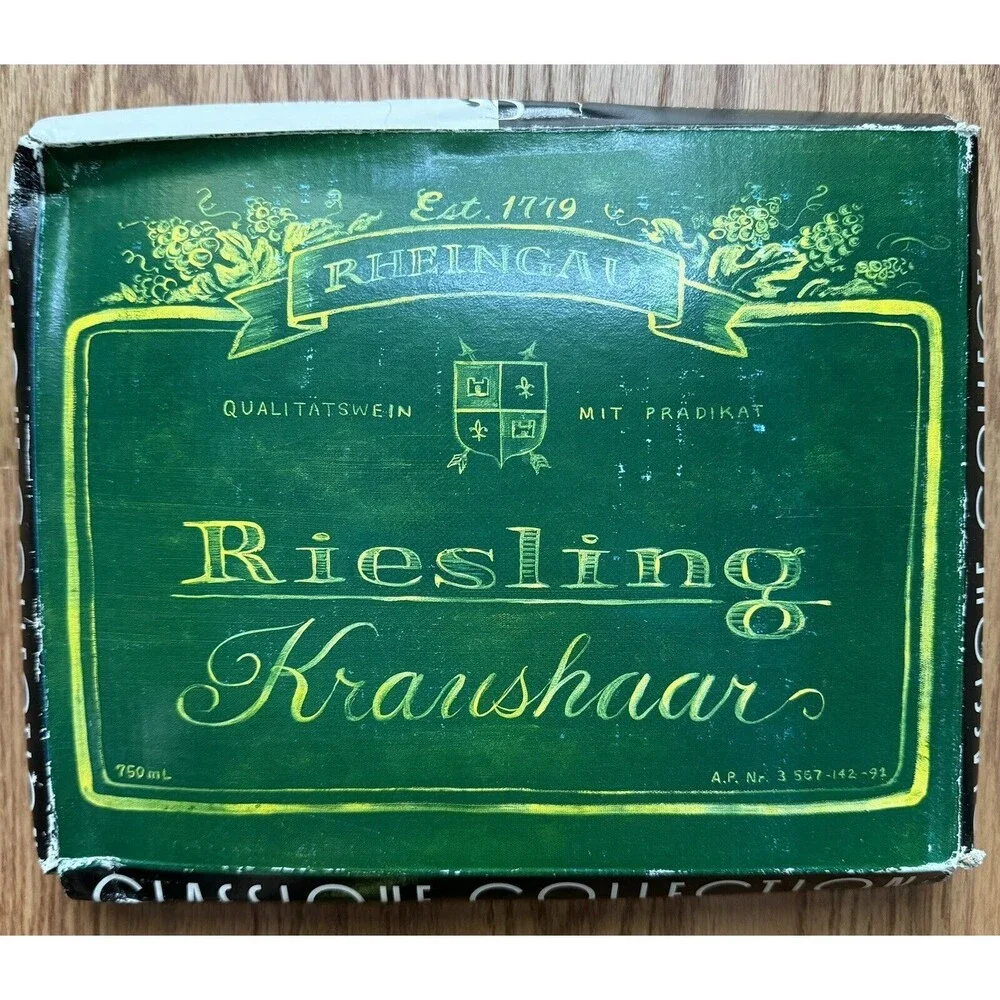 Riesling Kraushaar Wine Cheese Glass Serving Tray Platter Staehleng Rheingau NWT